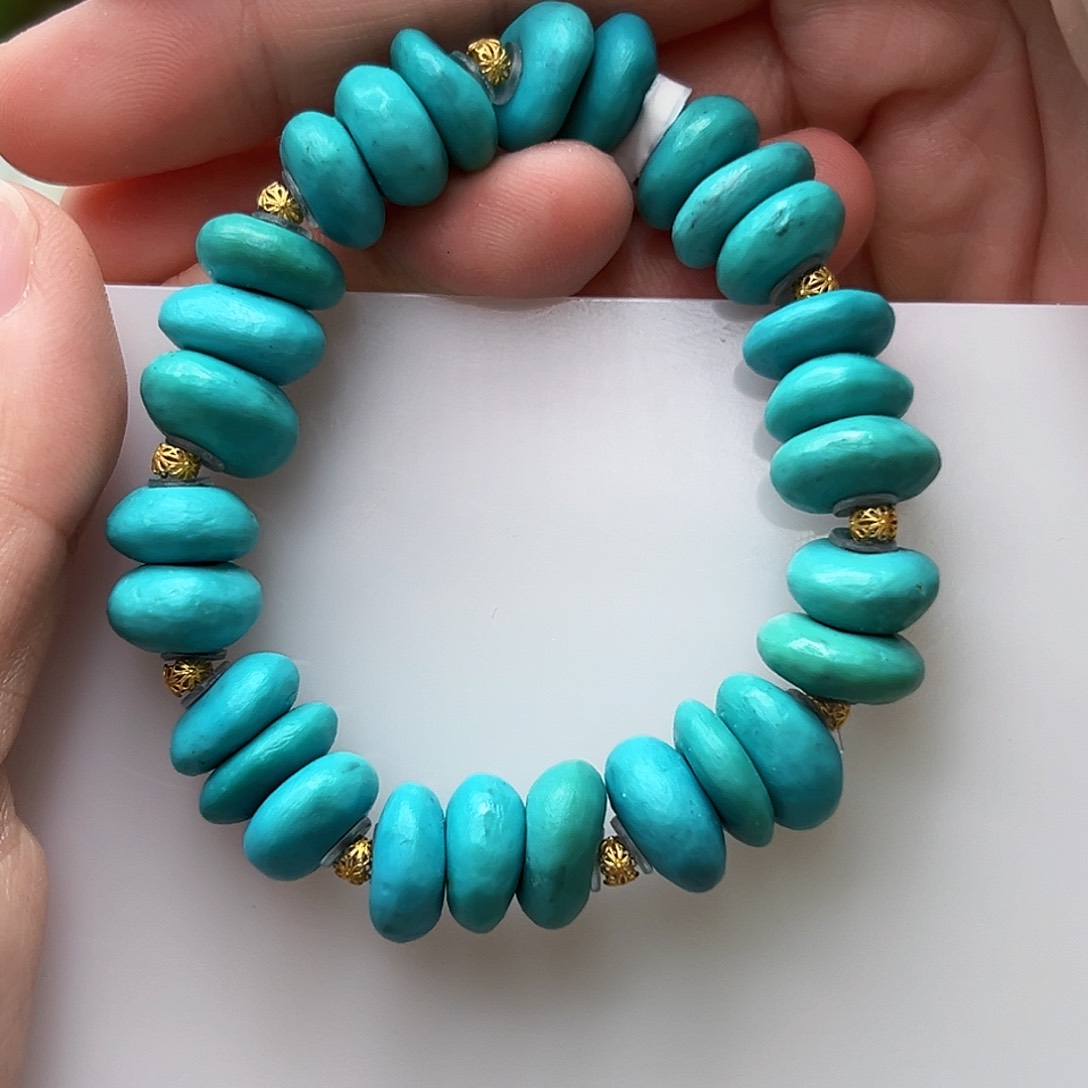 绿松石珠宝奇石18K金镶嵌