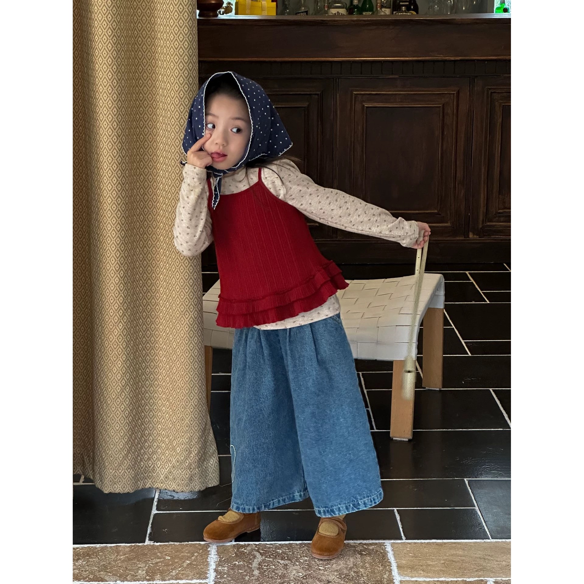 现货【长袖两件套】郝叔童品秋季新款2025网红女童针织两件套HP5316