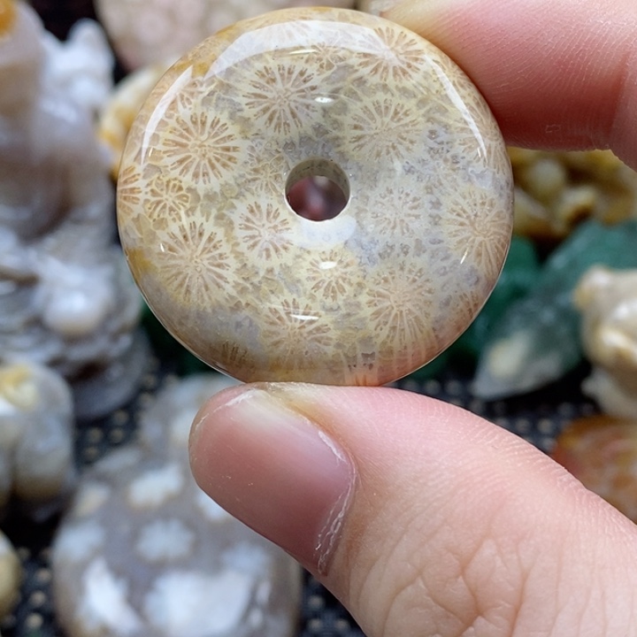 硅化珊瑚（珊瑚玉）颈饰未镶嵌