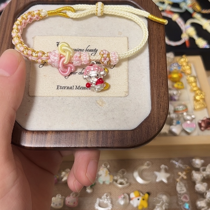 足银布艺美乐蒂高配粉绳