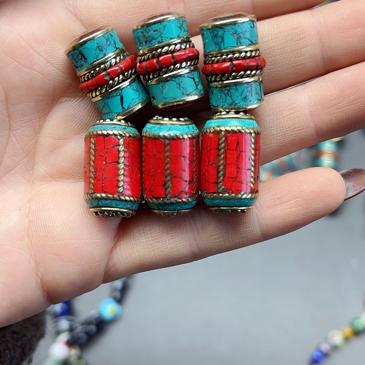 颈饰琉璃铜镶嵌配珠1111111单颗6元