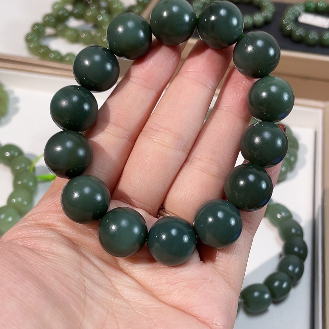 和田玉（碧玉）手链未镶嵌16