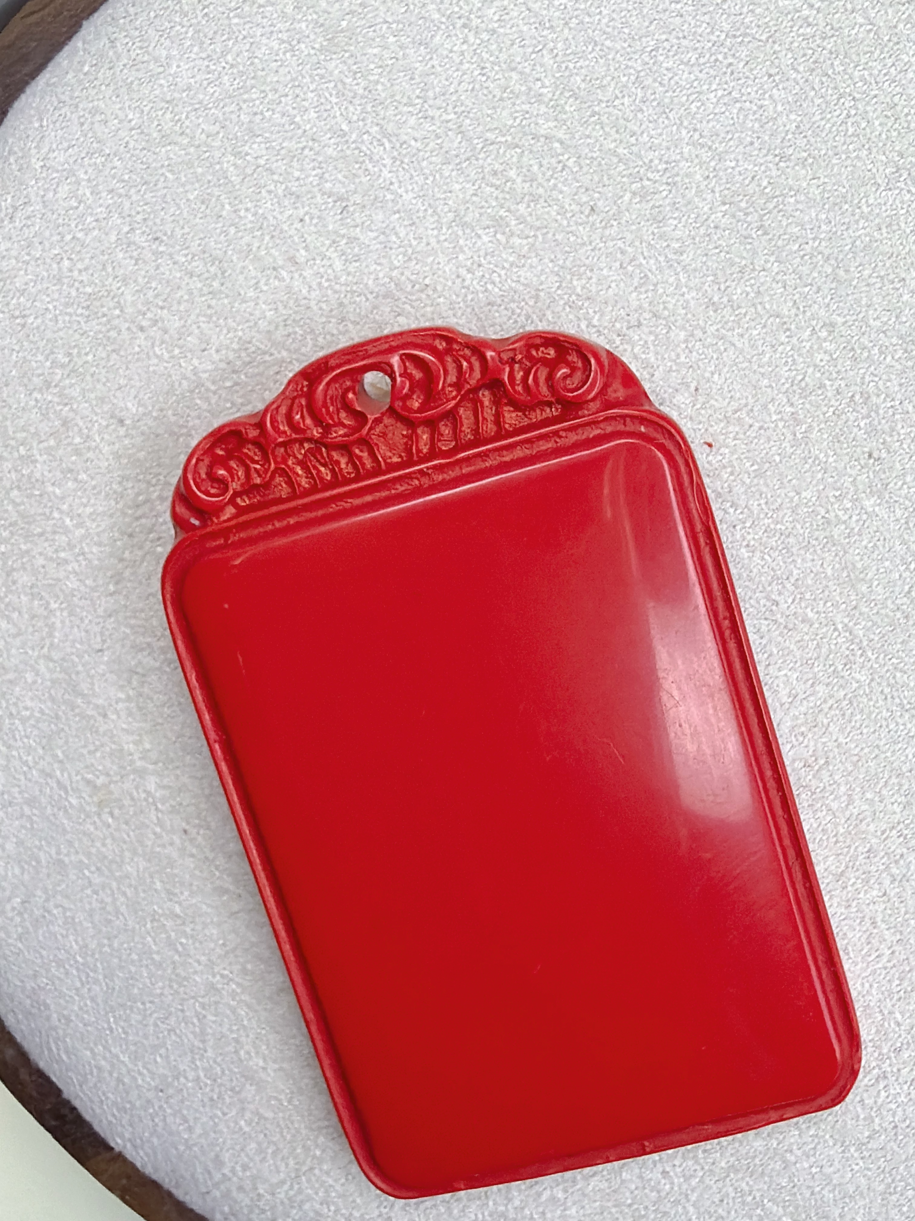 含辰砂工艺品正品朱砂含辰砂工艺品平安无事牌48×29mm吊坠20g