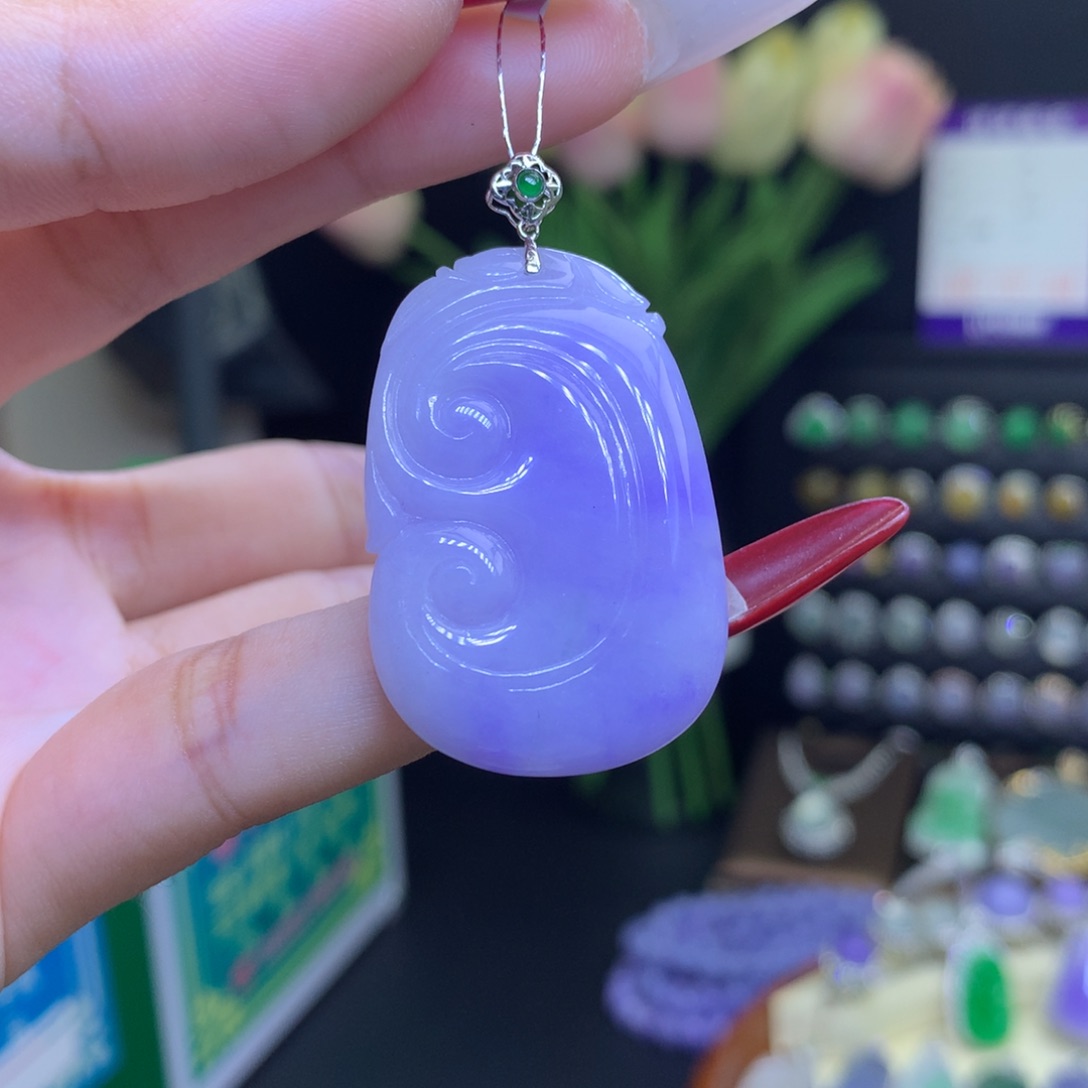 翡翠颈饰18K金镶嵌天然