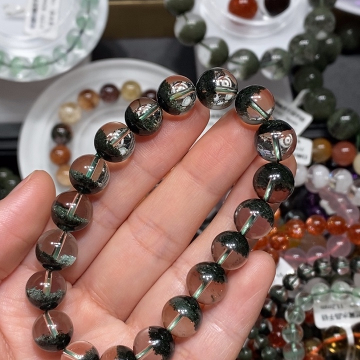 手链未镶嵌水晶绿幽灵聚宝盆手链