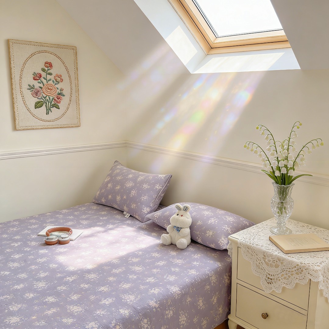 新款四季双层纱枕套床单床品三件套亲肤简约