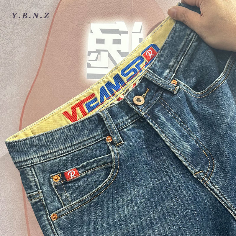 【九分/长裤】秋冬加厚款牛仔裤男新款轻奢复古时尚百搭修身小直筒