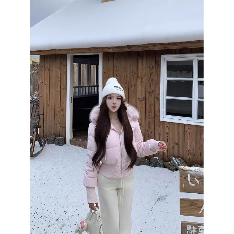 爱神贝拉韩系减龄毛领羽绒棉服冬季新款高级感加厚保暖面包服外套