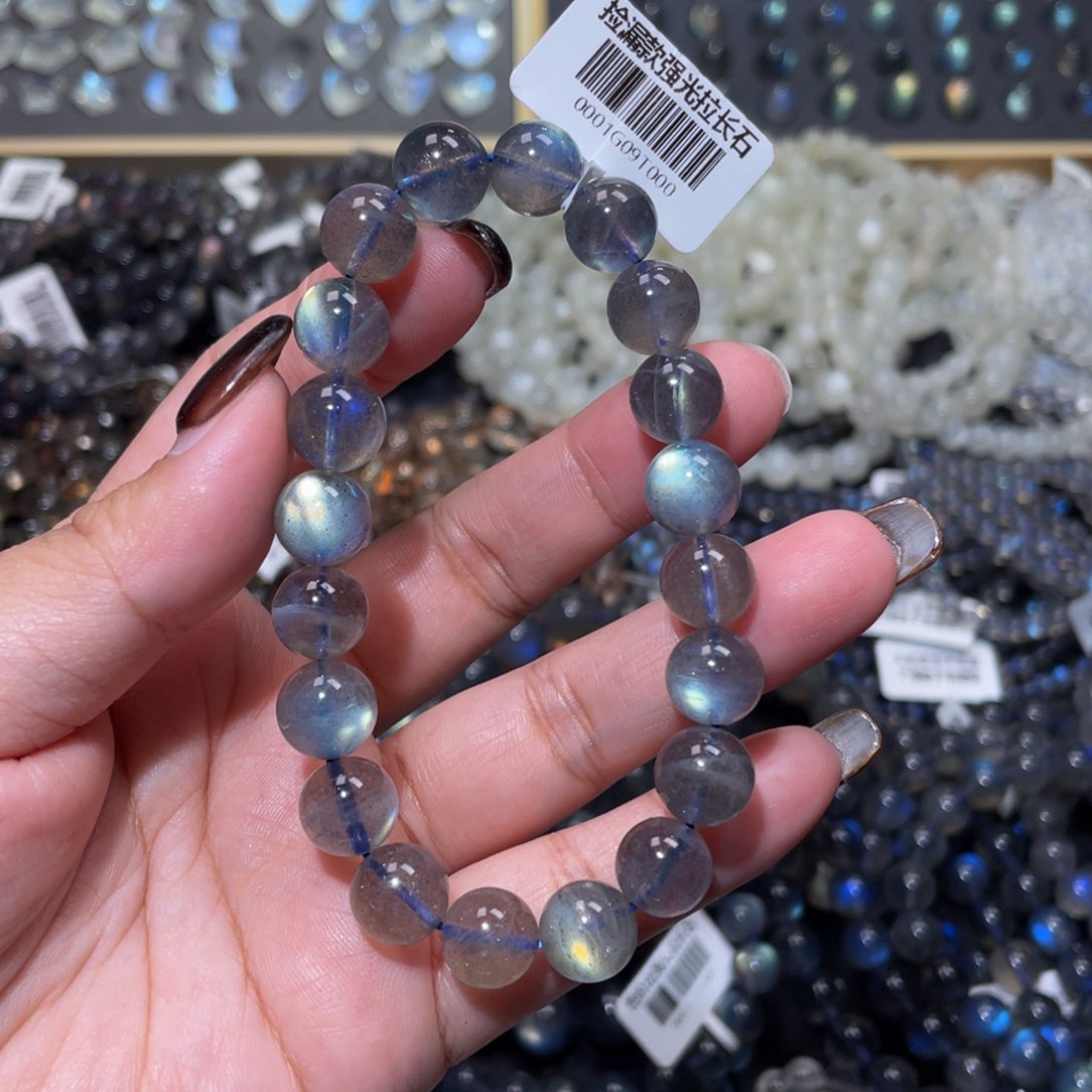 拉长石手链未镶嵌N****r灰月光手链10mm