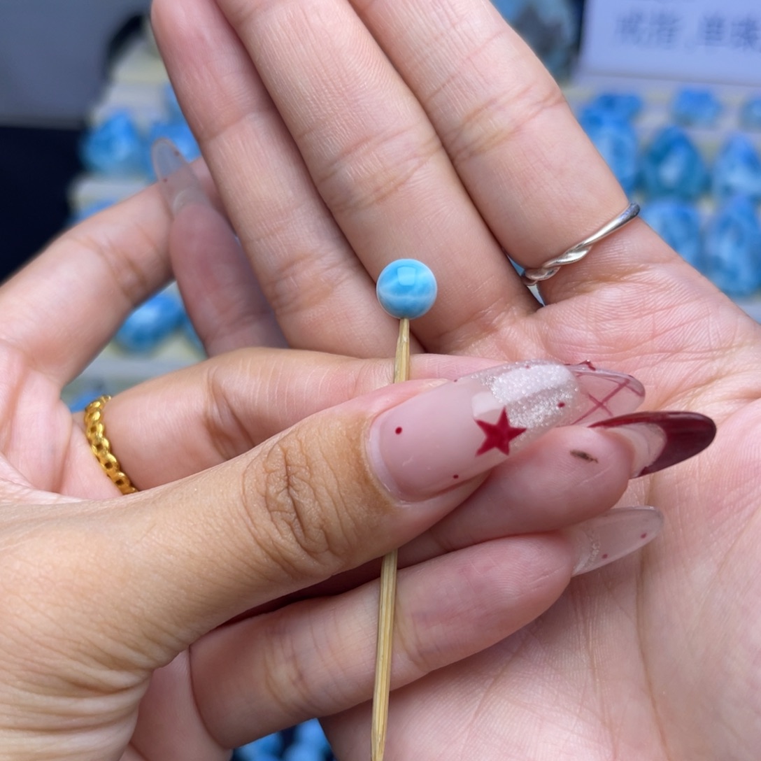 未镶嵌针钠钙石（海纹石）珠宝半成品单珠7。100
