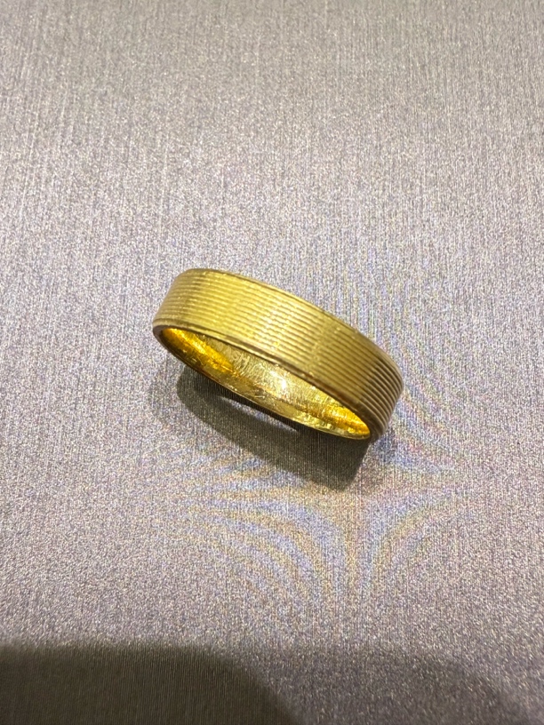 古法足金条纹戒指经典款95新6.28克