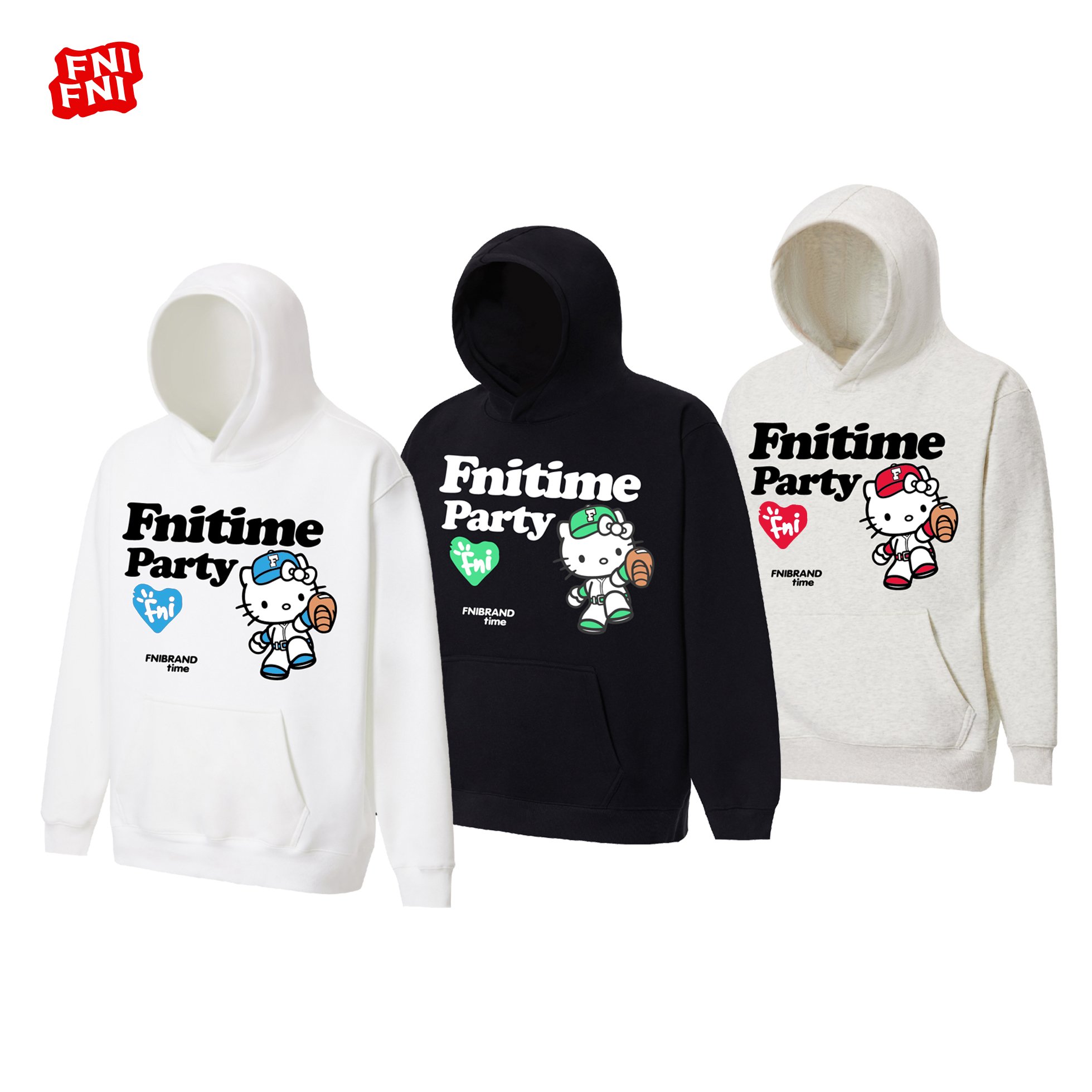 FNI红标（棒球猫）美式boxy重磅连帽卫衣男女款长袖秋冬加绒工艺