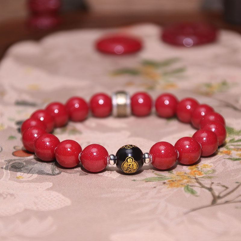 天然辰砂【收藏红晶砂】十二生肖八大守护转运珠本命年手串