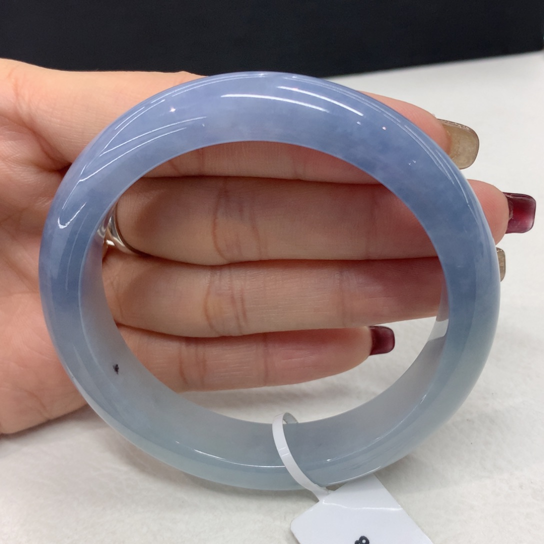 翡翠手镯未镶嵌缅甸翡翠手镯 浓紫 紫罗兰 蓝紫色 正圈