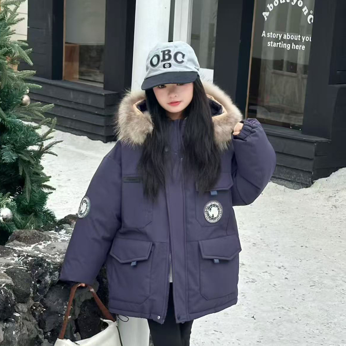 编号拍女童加厚毛毛衣外套冬季保暖连帽