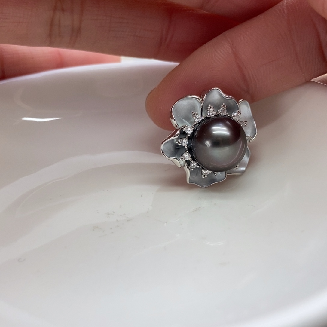 海水珍珠吊坠(不含链)银S925镶嵌