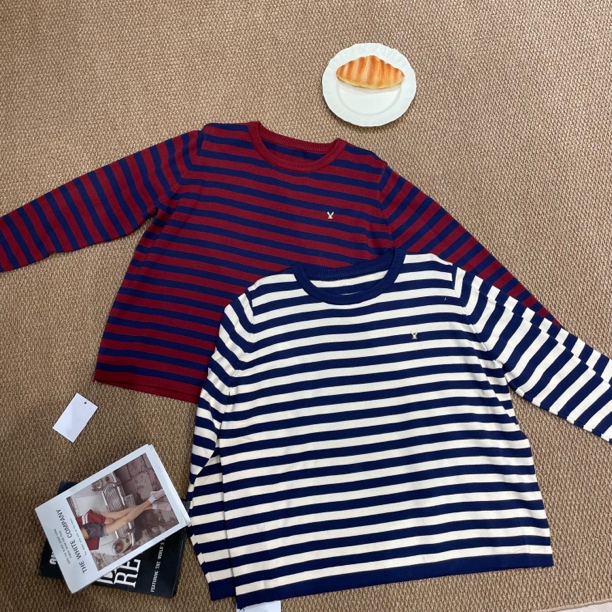 新疆包邮【c747】圆领条纹针织衫-衣长59