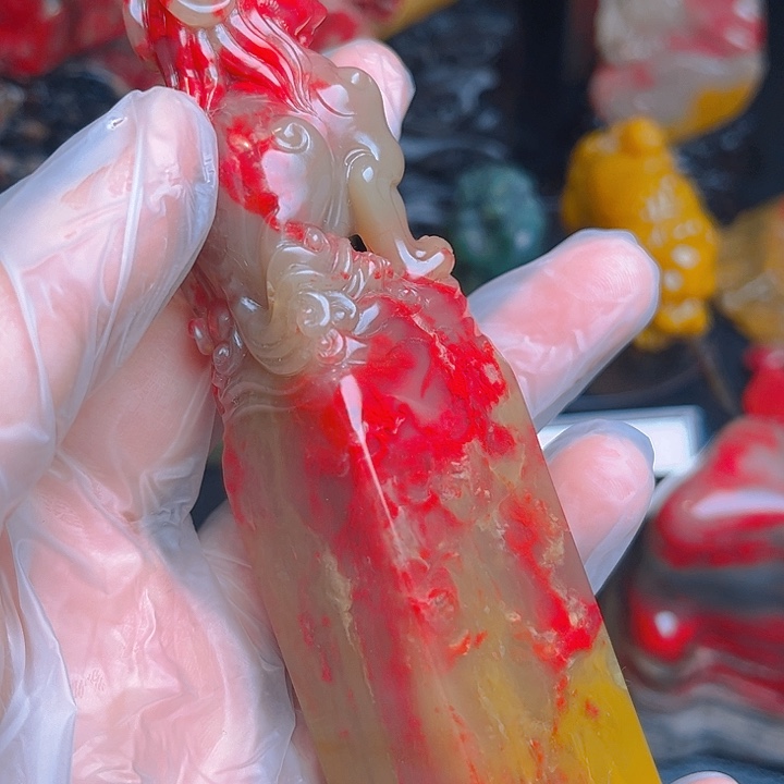 巴林鸡血石富**行巴林鸡血石精品印章