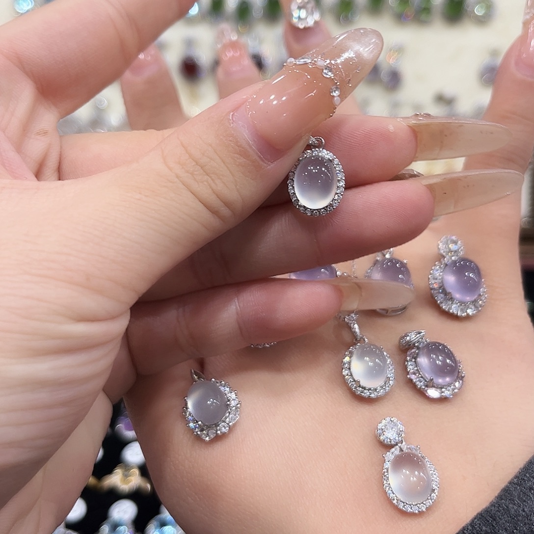 *****蛇纹石玉银S925镶嵌颈饰不要链