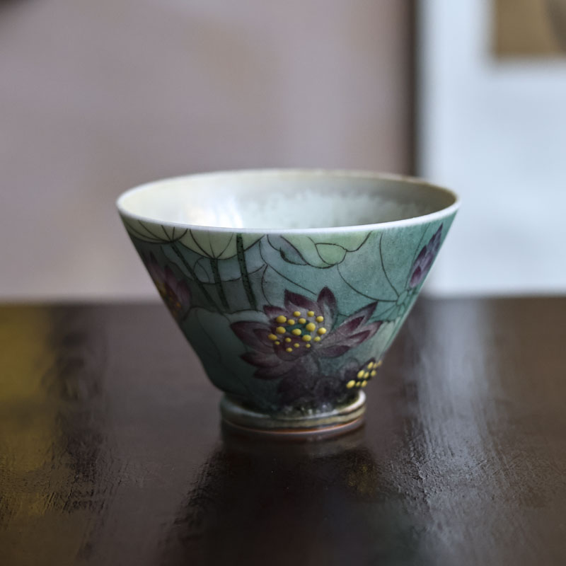 【九姐爱喝茶】荷花-焦白轩-斗笠杯（焦白轩杯013002）