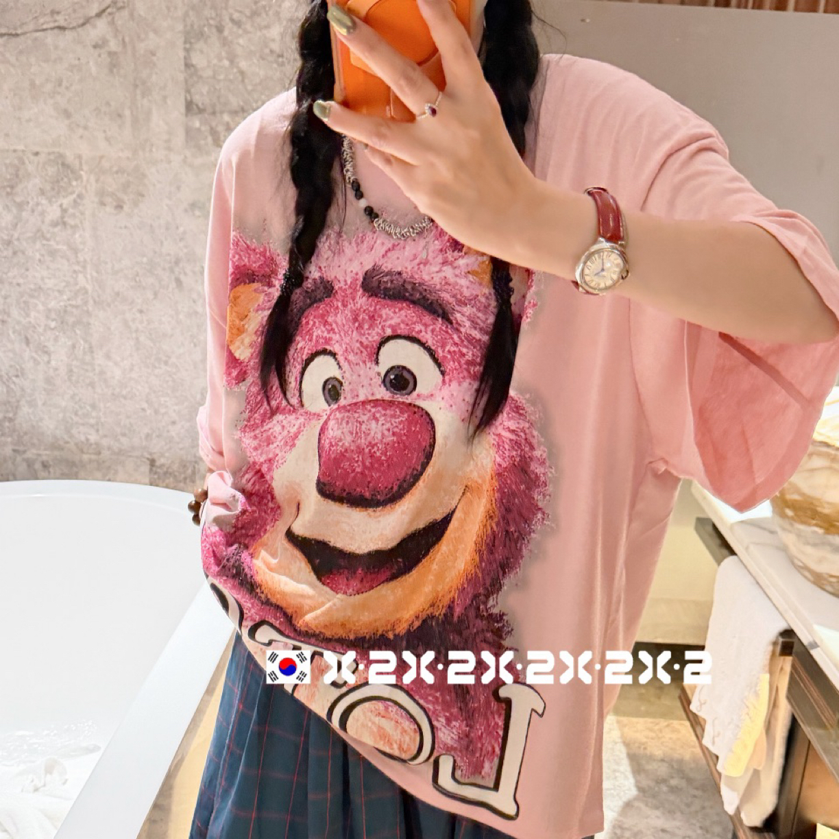 洋气薄款草莓熊88615宽松短袖T恤新款上衣夏季减龄小众大码衣服