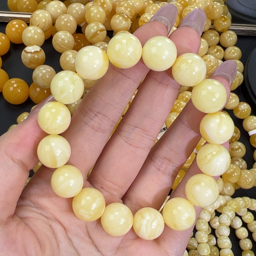 琥珀未镶嵌手链21.2白蜡