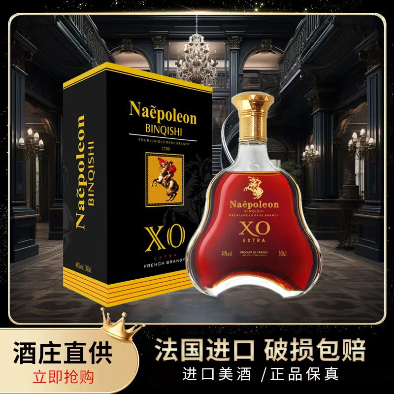 法国原装进口宾骑士战马NAEPOLEON珍藏XO白兰地3L40度单支巨瓶装