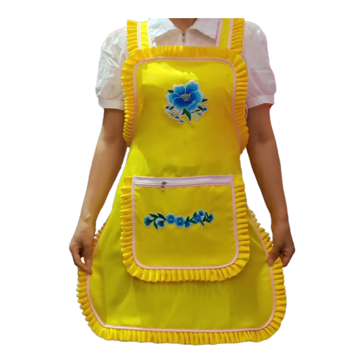 贵州新款网红交叉背带围裙厨房时尚防油防水罩衣围腰成人家用做饭