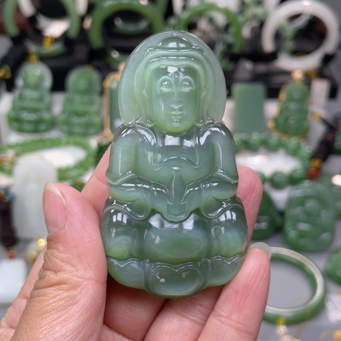 恒***天和田玉（碧玉）未镶嵌吊坠(不含链)