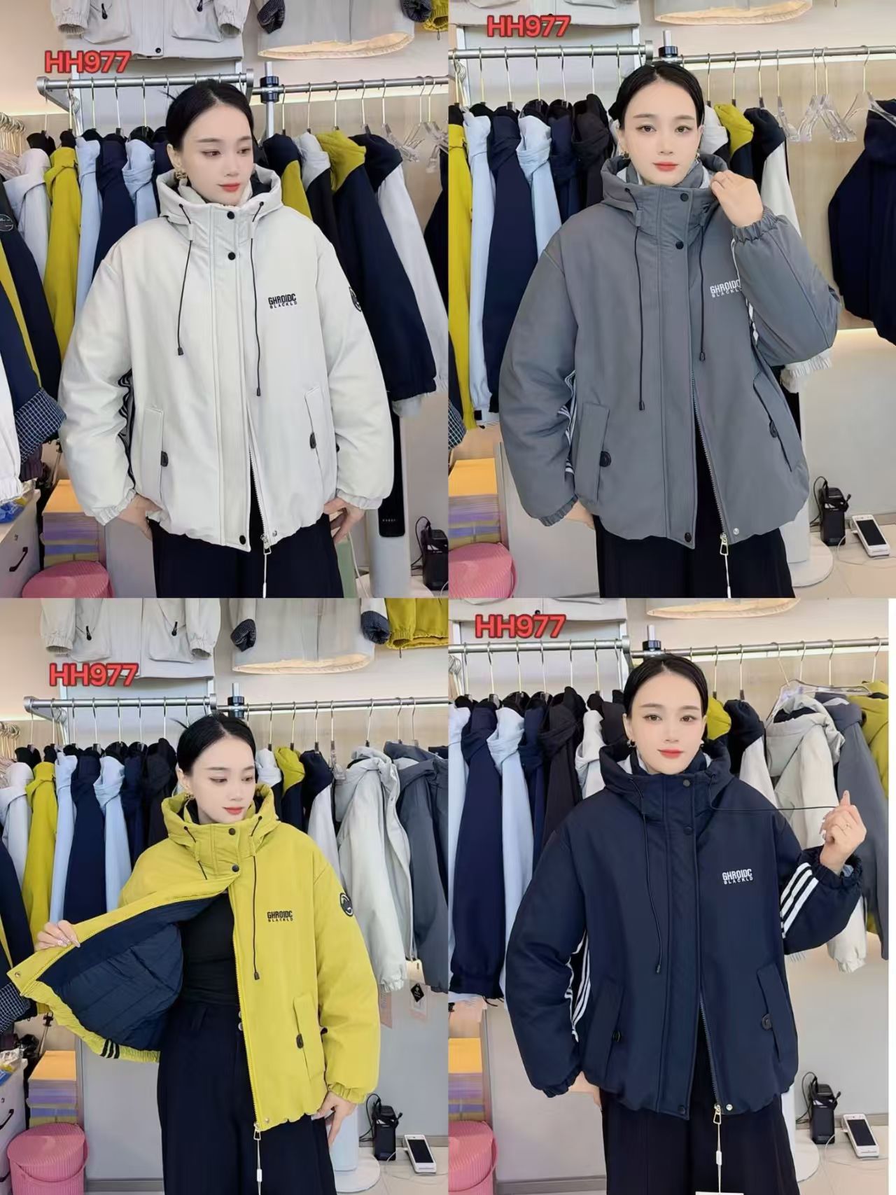 977外套棉服保暖女长袖厚款运动加厚常规款上衣X