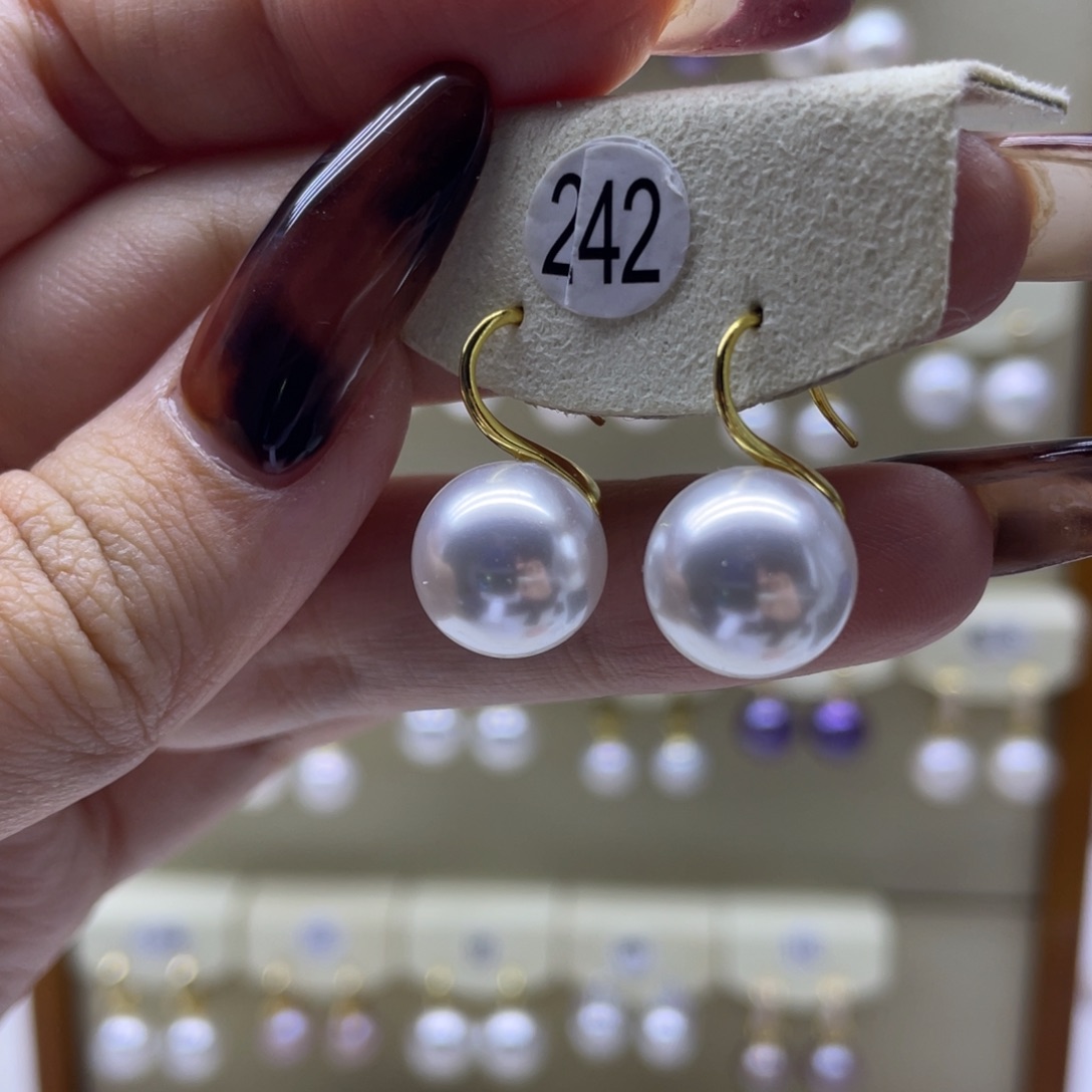 淡水珍珠耳饰银S925镶嵌