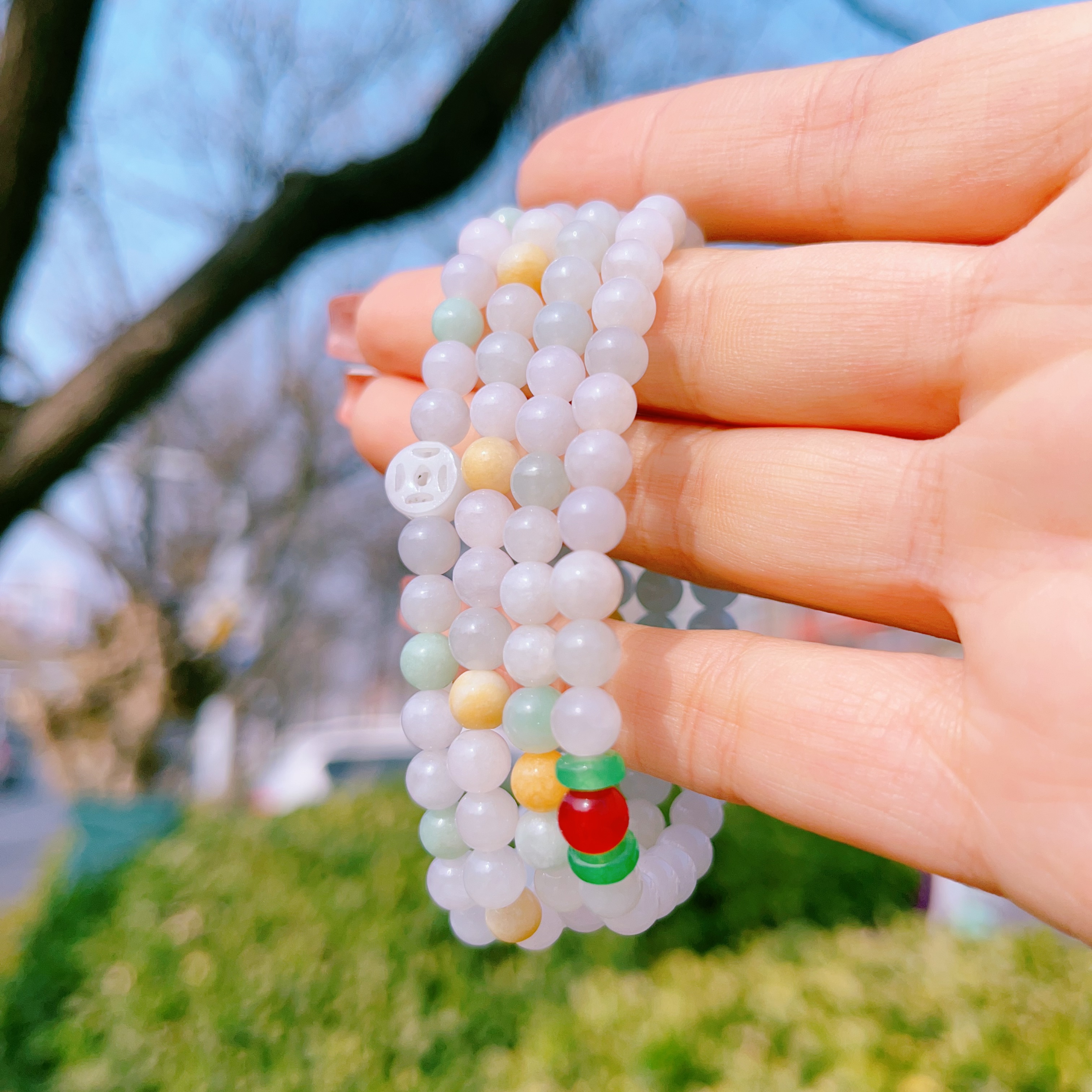 亏米福利-翡翠珠手链百搭女卡5-6mm多彩小米珠手串【多样性发其一】