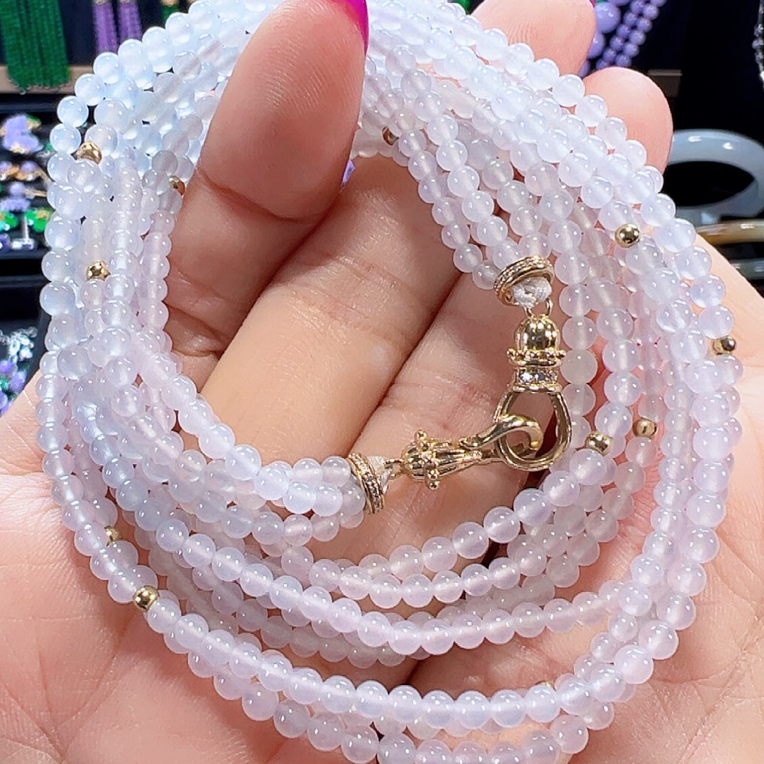 翡翠18K金镶嵌颈饰签收后24小时鉴赏期