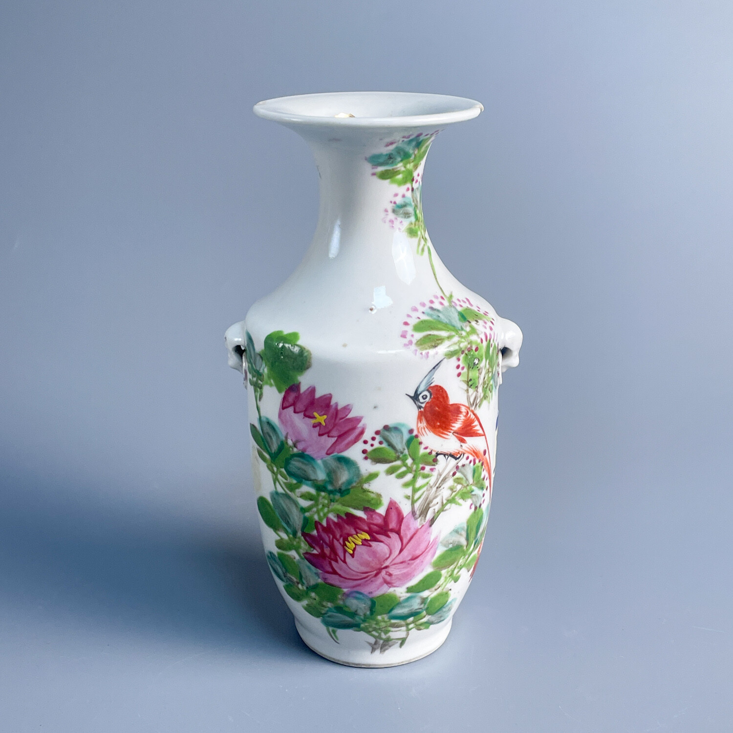 M25LR002E96 - 清光绪粉彩花鸟纹瓶1