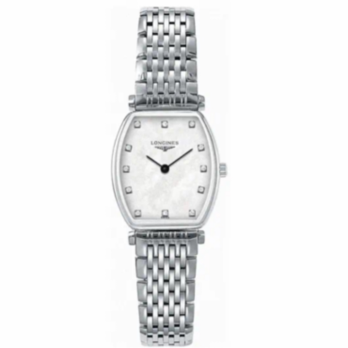 99新 Longines/浪琴 99新优雅酒桶型/钻刻贝母/205石英女表