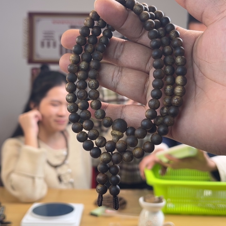 手串沉香奇楠圆珠7mm多圈17克➕多样性发一