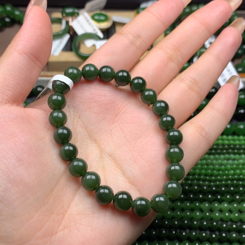 【闪购商品】未镶嵌手串和田玉（碧玉）吉**照8