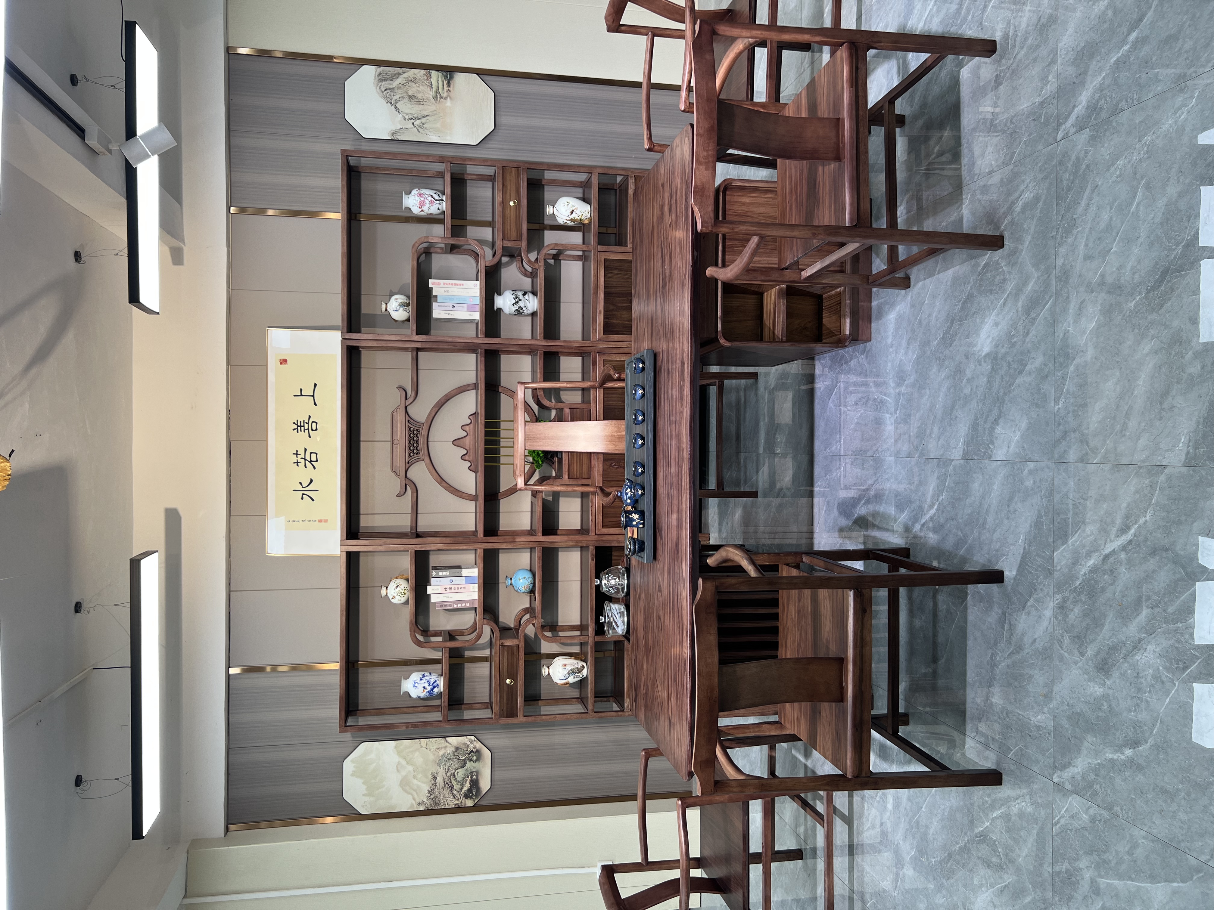 实木大板学习桌茶桌茶台现代书法桌新中式办公室客厅家用书法画桌