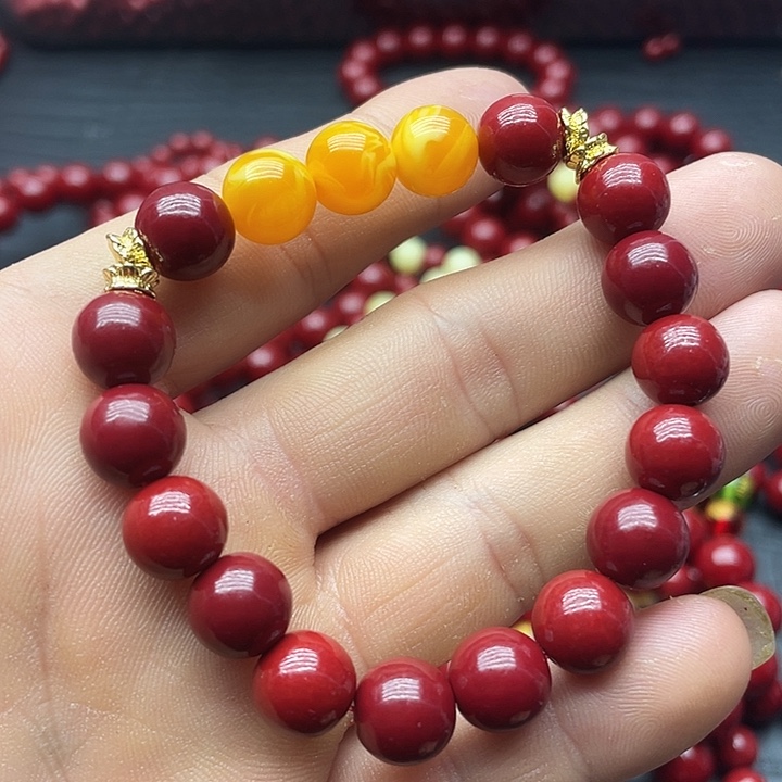 天然辰砂10米手链