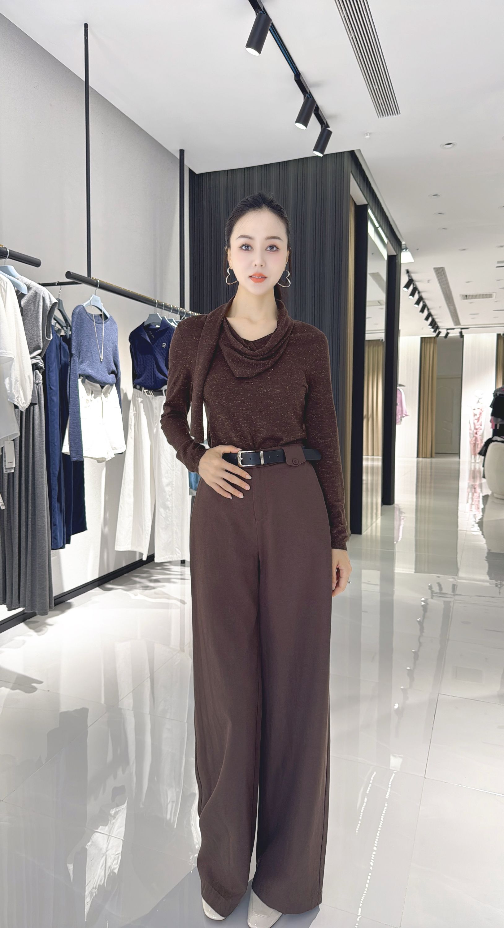 思慕缇直筒裤显瘦高腰