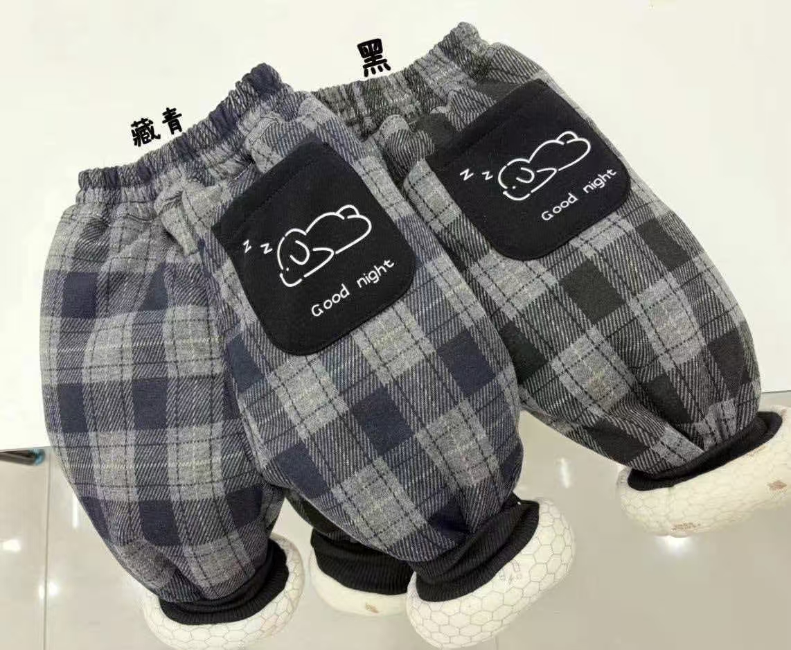 两条大棉裤儿童男童冬季休闲裤秋冬加厚保暖女童加绒韩版