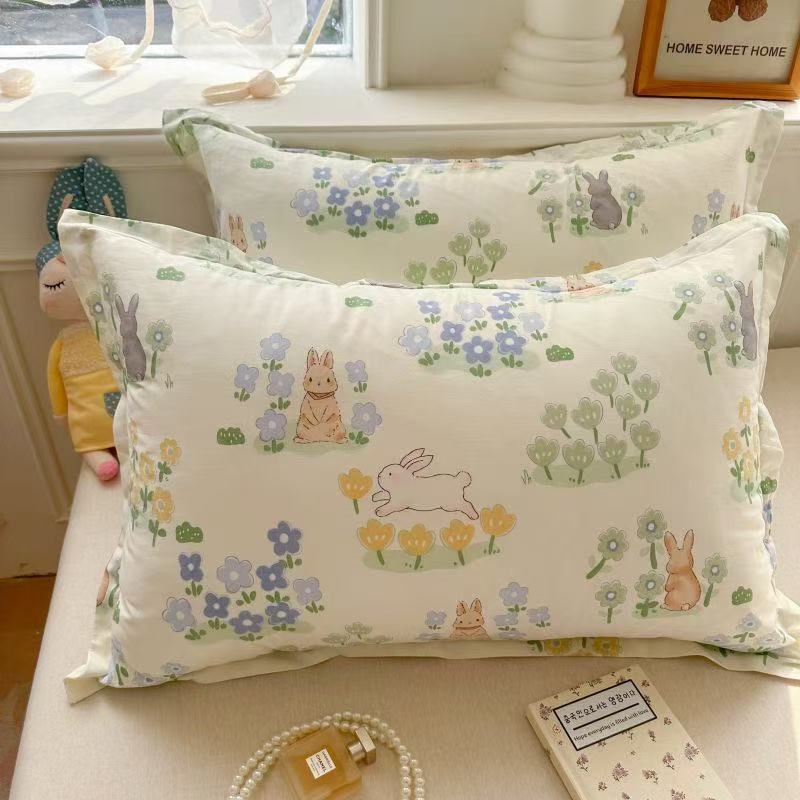 48/74斜纹棉枕头套卡通简单印花可爱碎花个别微瑕介意勿拍