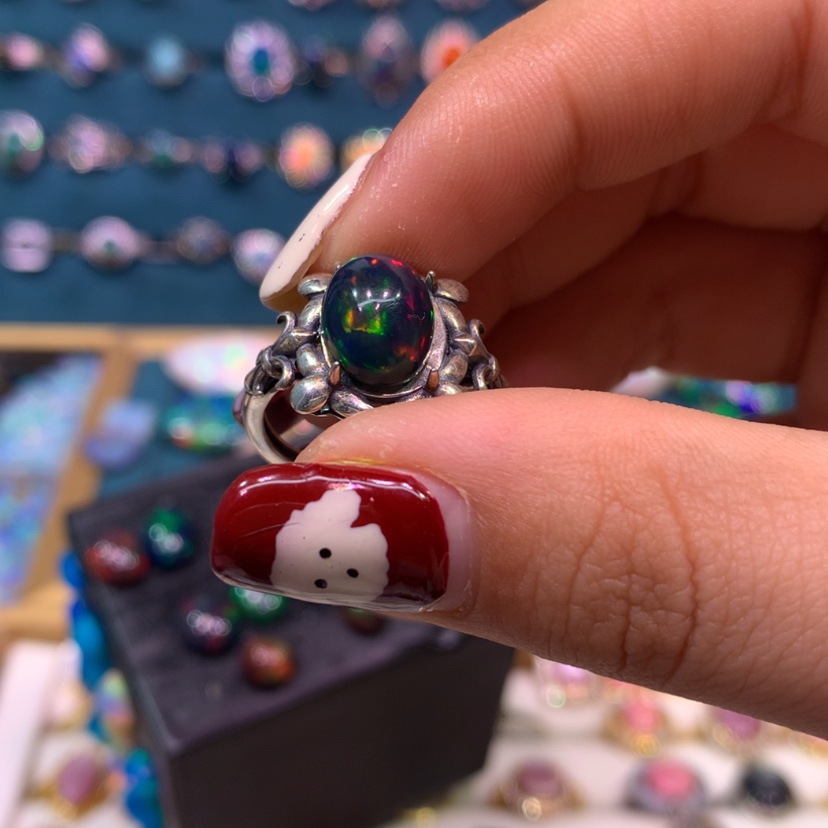 【闪购商品】欧泊戒指款式银S925镶嵌叭**ⅴ