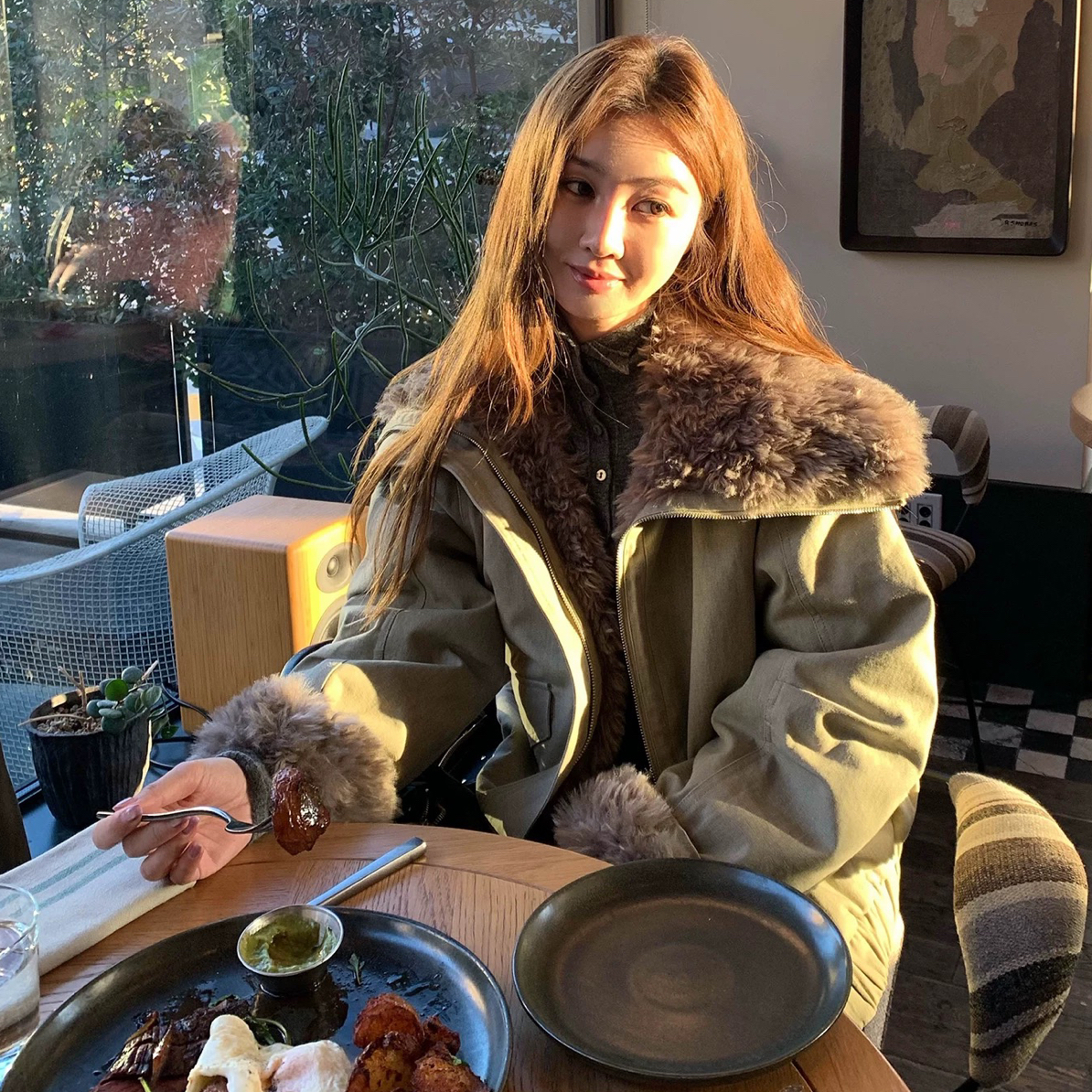 689 休闲韩版毛毛防寒服找版