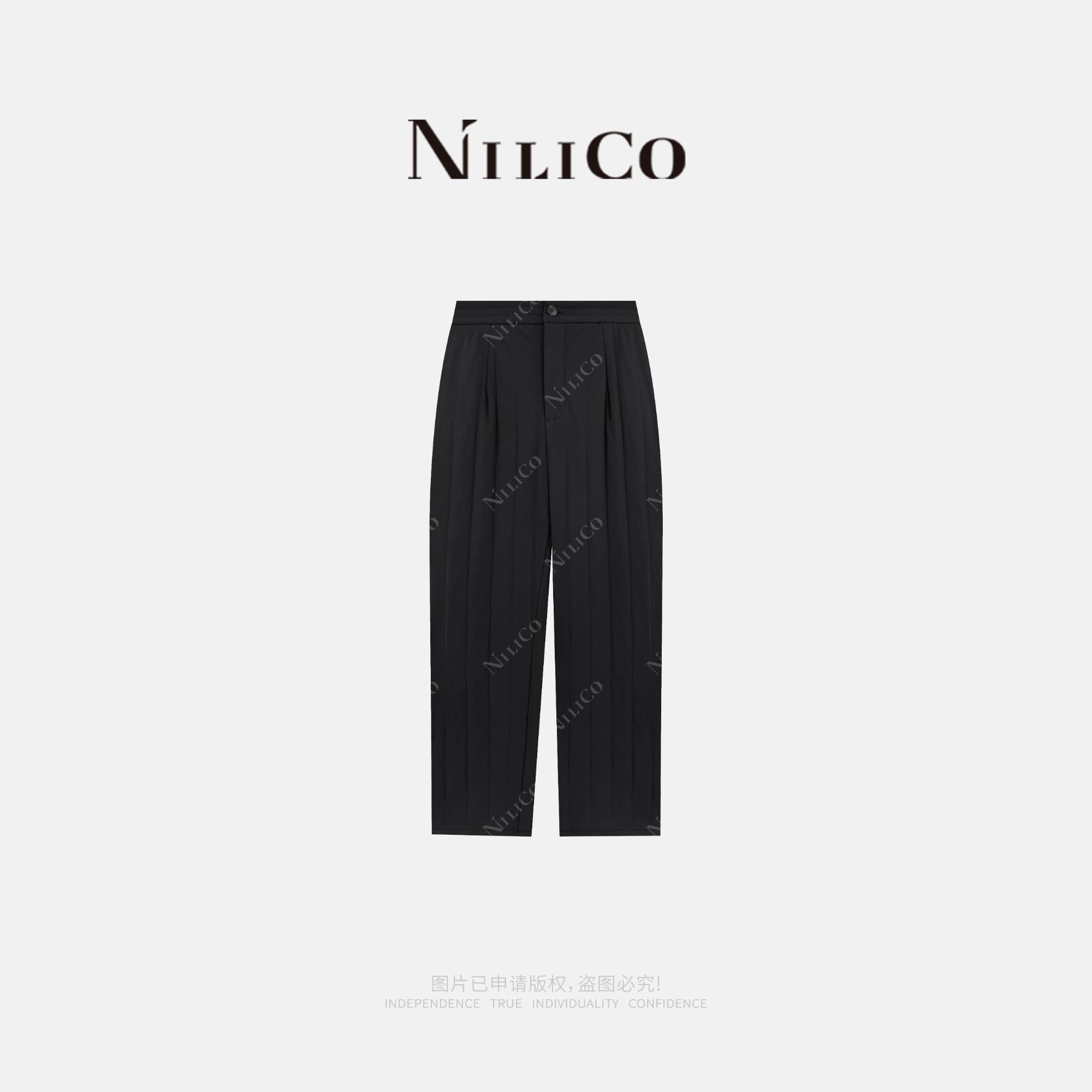 NILICO【流云】极简风绗棉百搭休闲显瘦棉裤