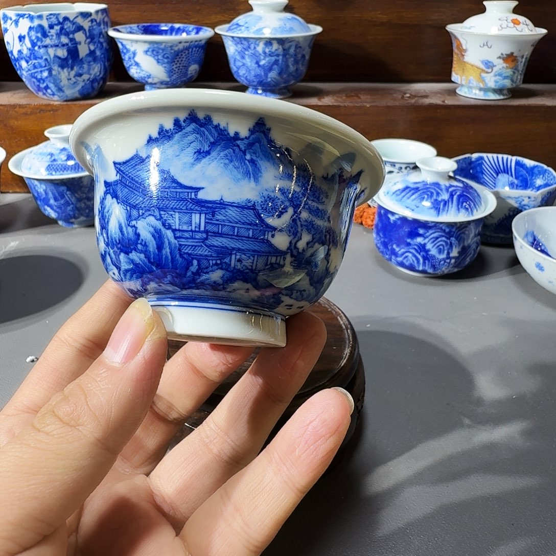 泥塑主人杯手工手绘微微微瑕