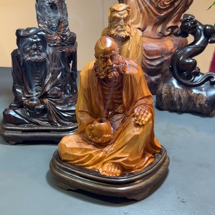 玖***r木崖柏达摩熏香炉