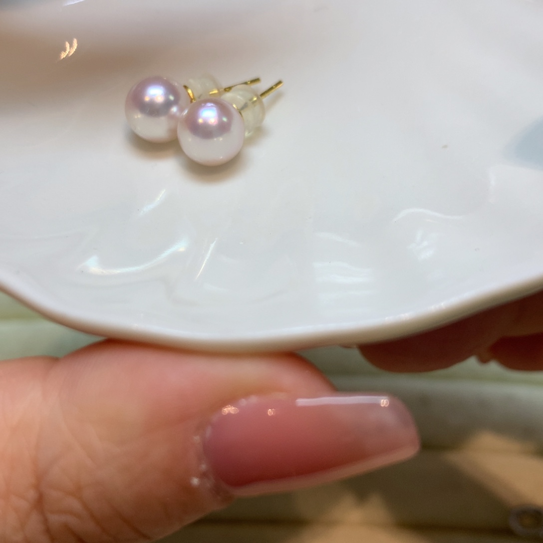 海水珍珠耳饰银S925镶嵌