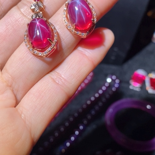 红宝石戒指银S925镶嵌