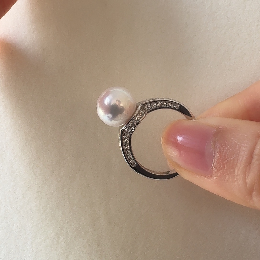 银S925镶嵌淡水珍珠戒指